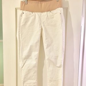 Gap maternity mid panel white skinny jeans